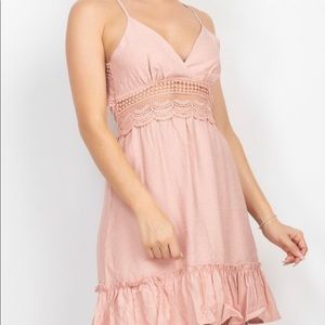 NWT! Boutique Pink Dress With Open Back.